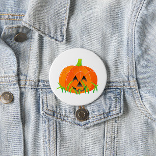 Niedlicher Halloween Pumpkin Jack-O-Lantern Button
