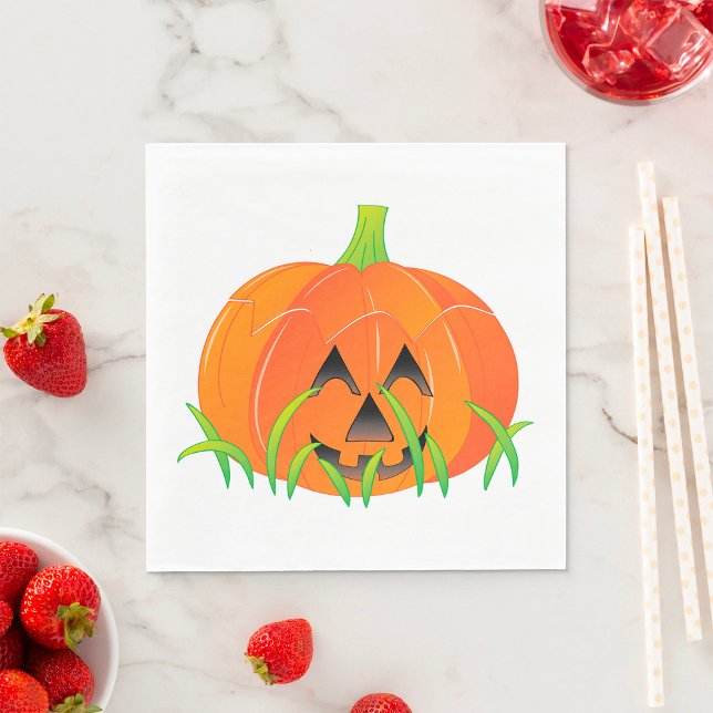 Niedlicher Halloween Pumpkin Jack-O-Lantern Serviette (Von Creator hochgeladen)