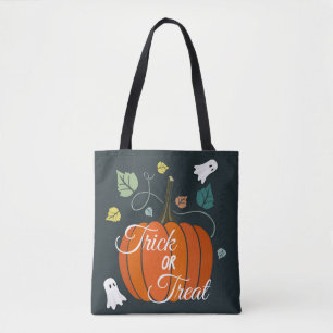 Niedlicher Halloween Pumpkin und Geistertrick oder