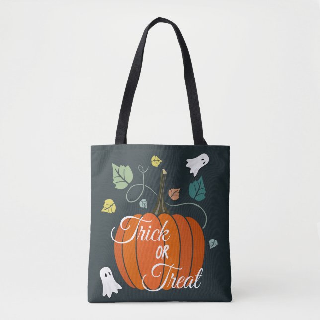 Niedlicher Halloween Pumpkin und Geistertrick oder (Vorderseite)