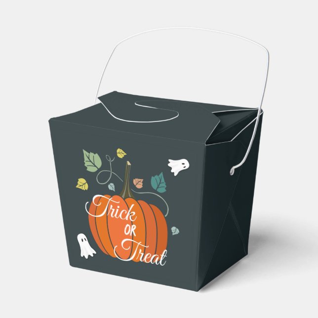 Niedlicher Halloween Pumpkin und Geistertrick oder Geschenkschachtel (Vorderseite)
