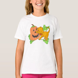 Niedlicher Halloween Pumpkin und Welpe Baby T-shirt