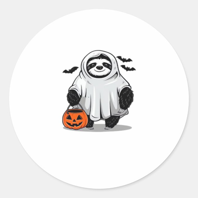 Niedlicher Halloween Sloth T - Shirt Adorable and  Runder Aufkleber (Vorderseite)