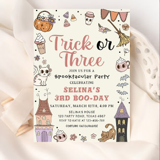 Niedlicher Halloween Spooky Ghost 3. Geburtstag Einladung