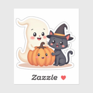 "Niedlicher Halloween-Squad   Kawaii Ghost & Pumpk Aufkleber