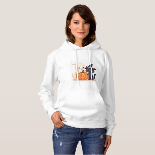 "Niedlicher Halloween-Squad Kawaii Ghost & Pumpk Hoodie
