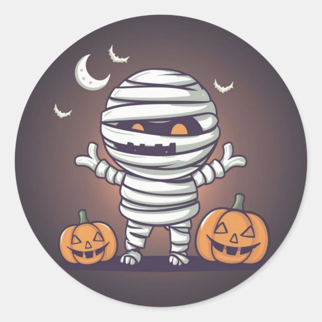 Niedlicher Halloween-Sticker Runder Aufkleber (Vorderseite)