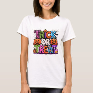 Niedlicher Halloween-T - Shirt in Trick oder Trete