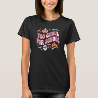 Niedlicher Halloween Teacher School Ghouls Groovy  T-Shirt