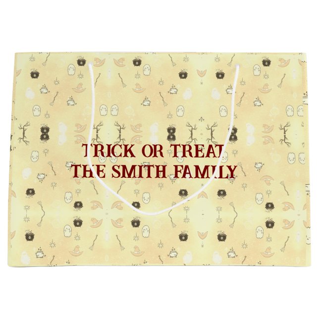 Niedlicher Halloween Trick oder Treat Große Geschenktüte (Vorderseite)