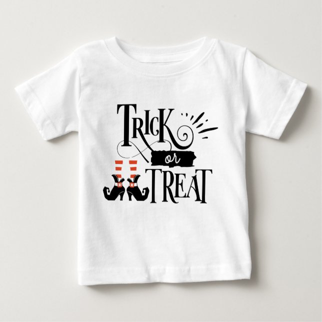 Niedlicher Halloween Trick oder Treat Hexenkind Baby T-shirt (Vorderseite)