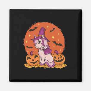 Niedlicher Halloween Unicorn Kürbiskölner Herbst Magnet