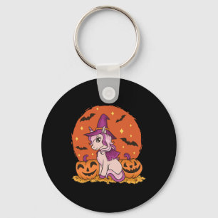 Niedlicher Halloween Unicorn Kürbiskölner Herbst Schlüsselanhänger
