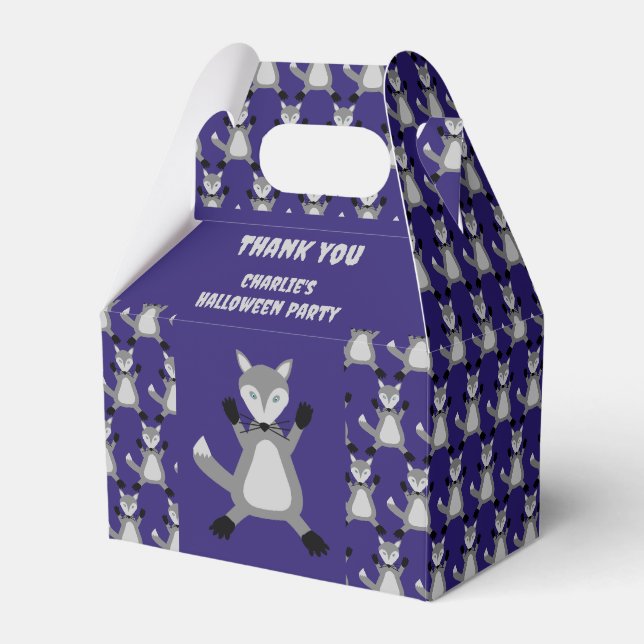 Niedlicher Halloween Wolf Custom Geschenkschachtel (Vorderseite)