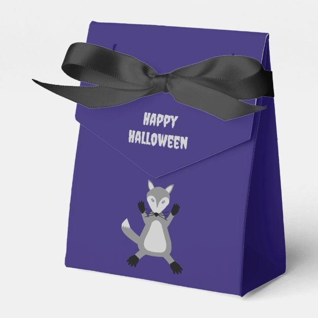Niedlicher Halloween Wolf Custom Geschenkschachtel (Vorderseite)