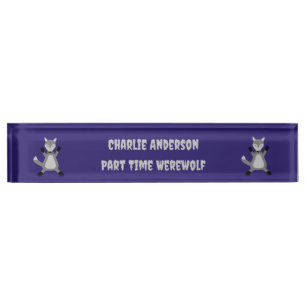 Niedlicher Halloween Wolf Custom Namensplakette