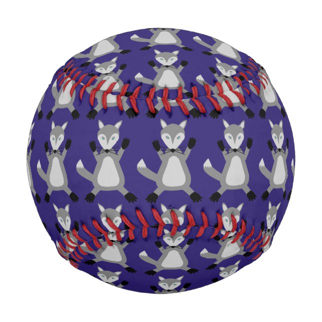 Niedlicher Halloween Wolf Gemustert Baseball (Vorderseite)