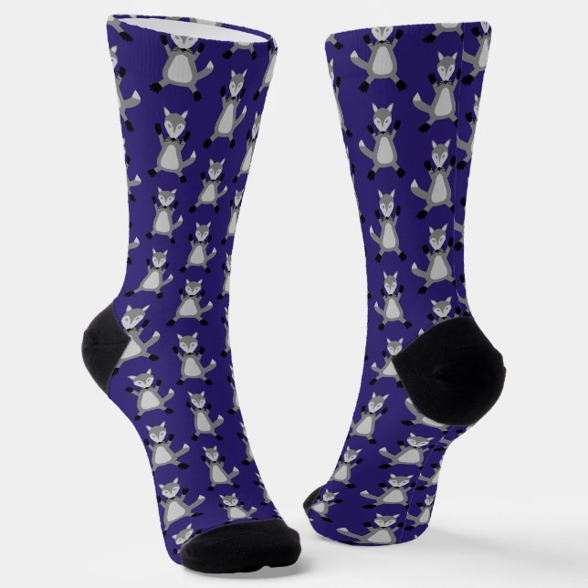 Niedlicher Halloween Wolf Gemustert Socken (Gewinkelt)