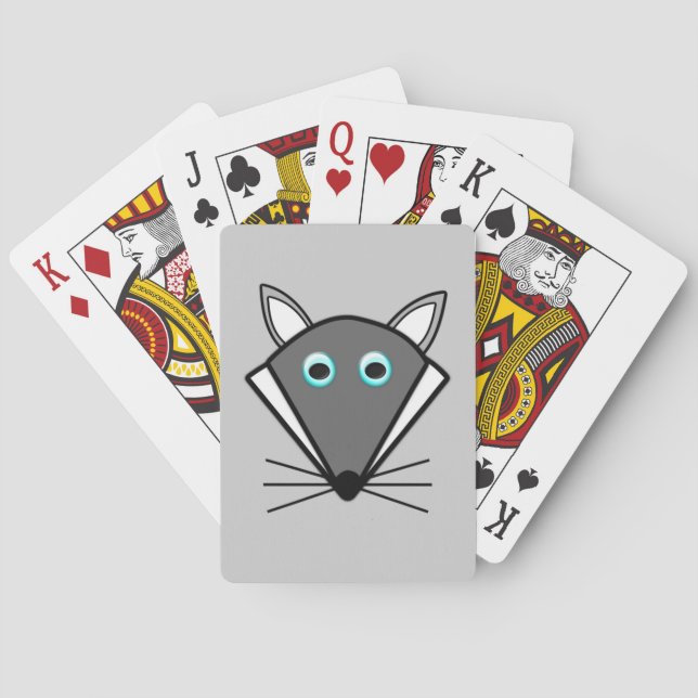 Niedlicher Halloween-Wolf Spielkarten (Rückseite)