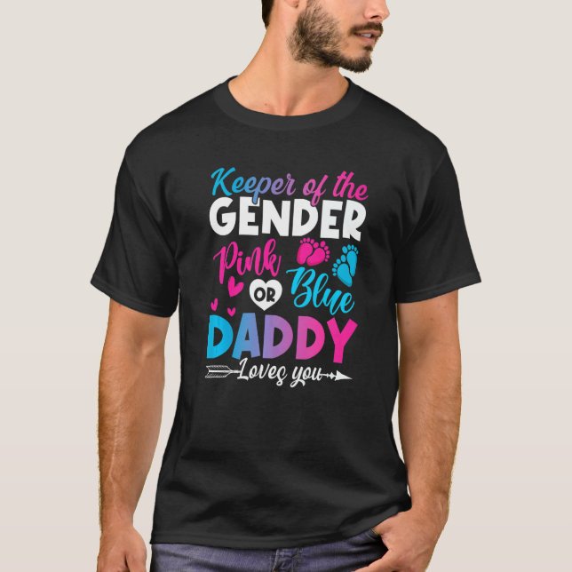 Niedlicher Halter der Lieben Rosa oder Blau Daddy T-Shirt (Vorderseite)