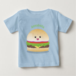 Niedlicher Hamburger-Cartoon Baby T-shirt