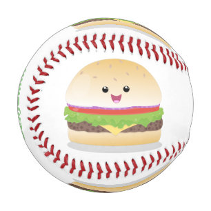 Niedlicher Hamburger-Cartoon Baseball