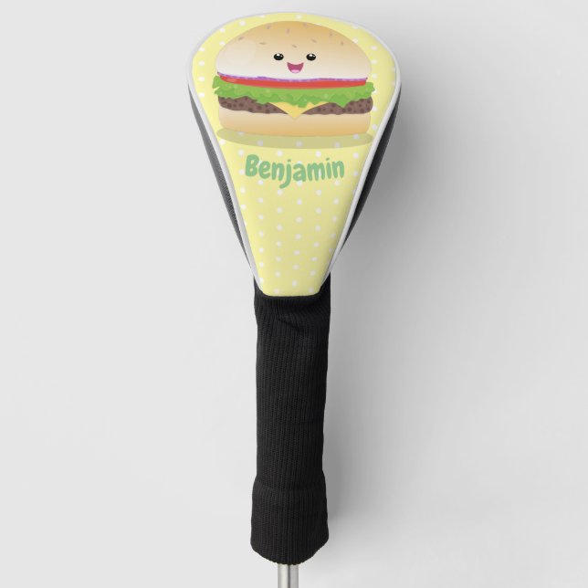 Niedlicher Hamburger-Cartoon Golf Headcover (Vorderseite)