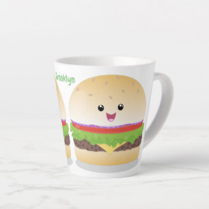 Niedlicher Hamburger-Cartoon Milchtasse
