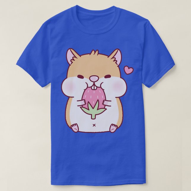 Niedlicher Hamster auf Erdbeere T-Shirt (Design vorne)