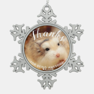 Niedlicher Hamster-Dank für das Phantastische sein Schneeflocken Zinn-Ornament
