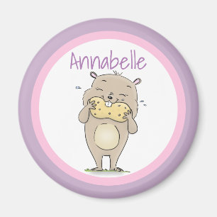 Niedlicher Hamster, der Erdnuss-Cartoon isst Magnet