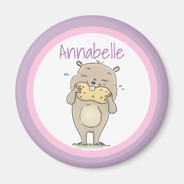 Niedlicher Hamster, der Erdnuss-Cartoon isst Magnet (Vorne)