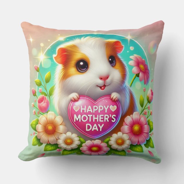Niedlicher Hamster feiert Muttertag Kissen (Vorderseite)