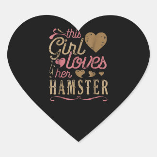 Niedlicher Hamster für diese Girl Liebhaber Herz-Aufkleber