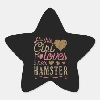 Niedlicher Hamster für diese Girl-Liebhaber Stern-Aufkleber