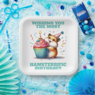 Niedlicher Hamster Heftkuchen Hamsterrier Geburtst Pappteller