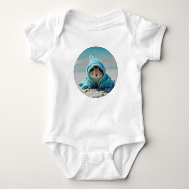 Niedlicher Hamster im Beach-Adorable Summer Design Baby Strampler (Vorderseite)