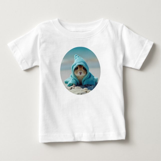 Niedlicher Hamster im Beach-Adorable Summer Design Baby T-shirt (Vorderseite)