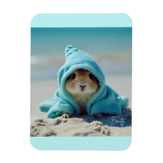 Niedlicher Hamster im Beach-Adorable Summer Design Magnet (Vertikal)