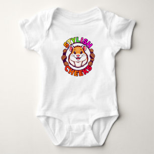 Niedlicher Hamster in hellen Farben mit kreativem  Baby Strampler
