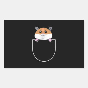 Niedlicher Hamster in Pocket Rechteckiger Aufkleber