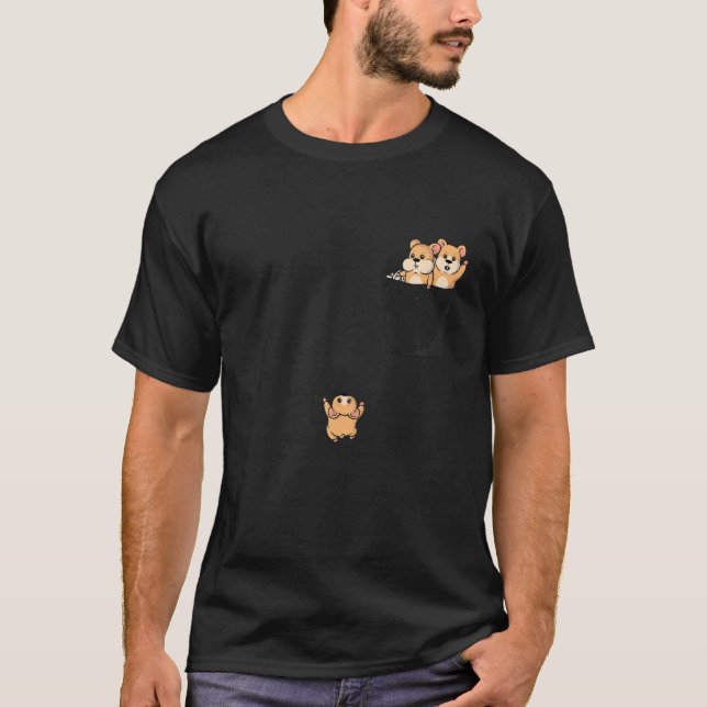 Niedlicher Hamster in Pocket T-Shirt (Vorderseite)