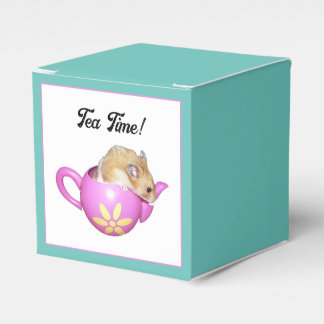 Niedlicher Hamster in rosa Teekanne mit Daisy-Foto Geschenkschachtel