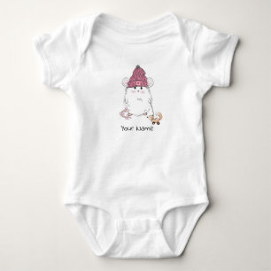 Niedlicher Hamster Individuelle Name Baby Bodysuit Strampler