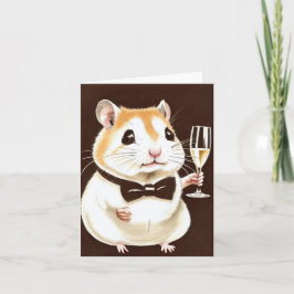 Niedlicher Hamster mit Champagnerkarte Karte