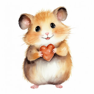 Niedlicher Hamster mit Heart Neck Krawatte