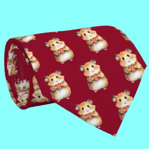Niedlicher Hamster mit Heart Neck Krawatte