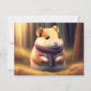 Niedlicher Hamster mit Schal Postkarte