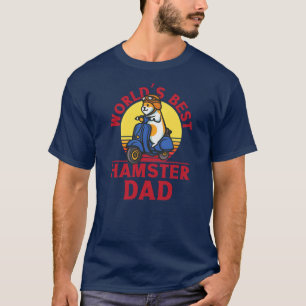 Niedlicher Hamster Vater Vater Retro Motor Scooter T-Shirt