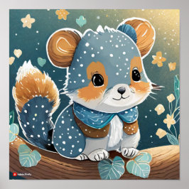 Niedlicher Hamster Winterschneeplakat Poster